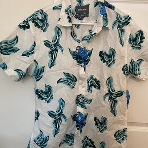 Bonobos Mens Riviera Short Sleeve Button Down Shirt Slim Fit Large